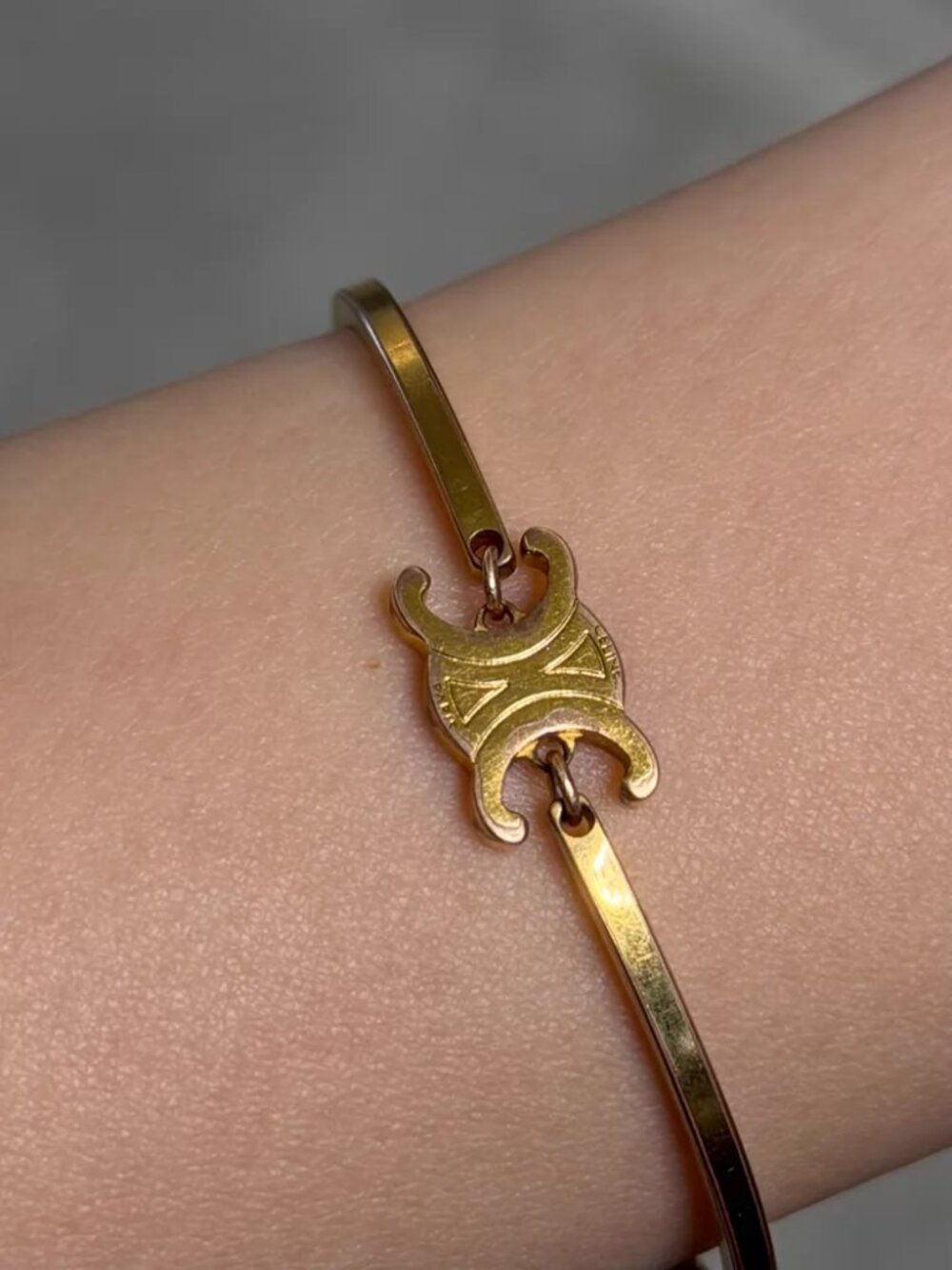 Celine Bracelet Bangle Cuff Gold Articulated Triomphe